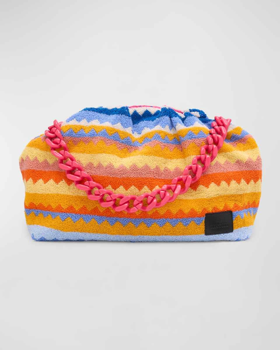 Medium Zigzag Terry Cloth Clutch Bag